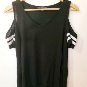 Black Cold Shoulder Top